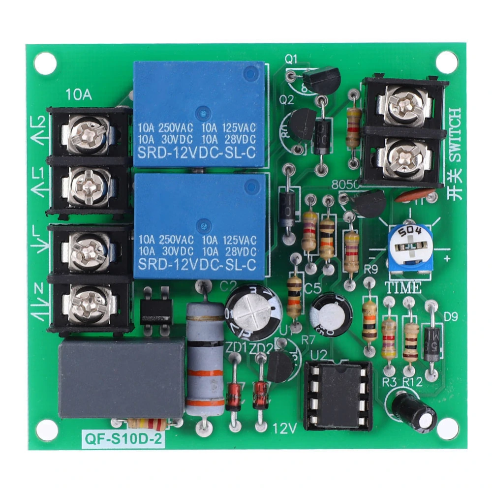 2 Channels Power Time Sequence Board QF-S10D-2 0.5-4S Adjustable Time Sequence Module