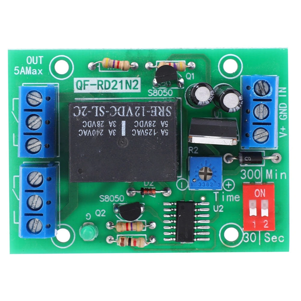 10-16V Delay Off Time Relay Module Timer Switch DPDT 2 Channel Output