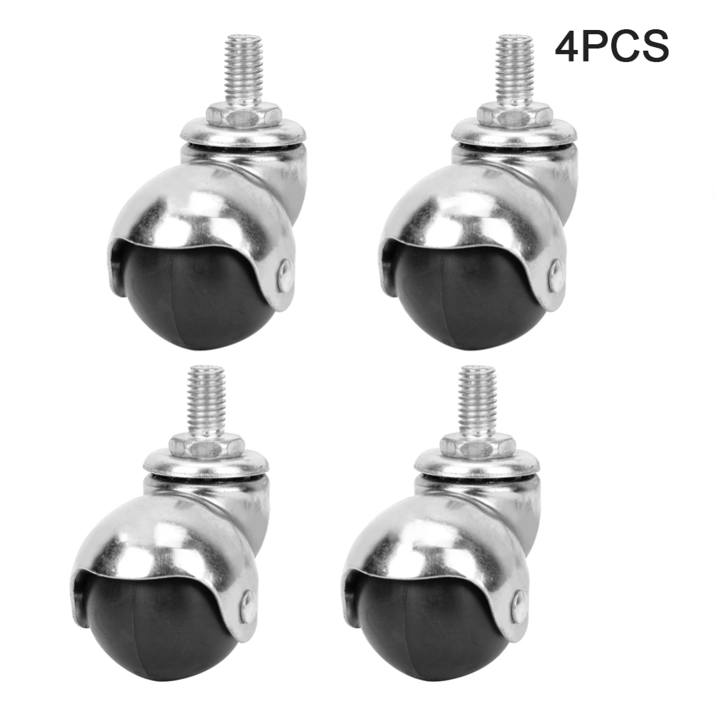 4PCS Universal Ball Caster 1.5 inch Light M10 Screw Rod Anti Corrosion Furniture Wheel