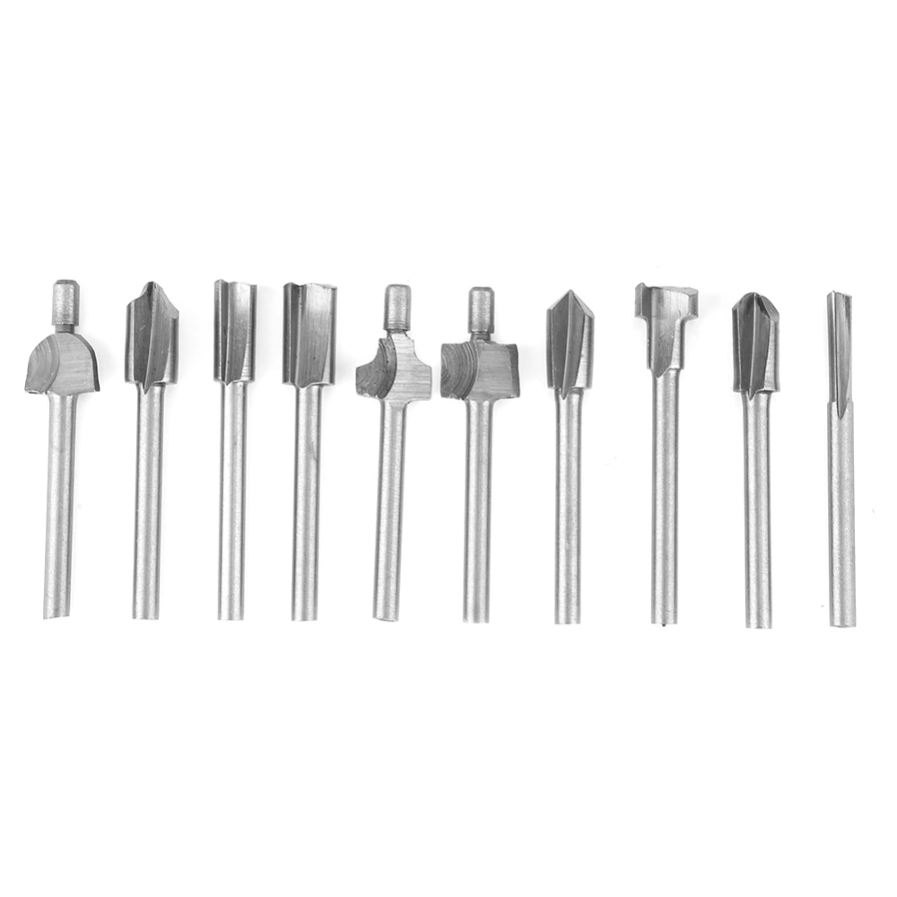 10Pcs Grinding Milling Cutter Flush Trim Bit Woodworking Electric Trimming Machine Accessories