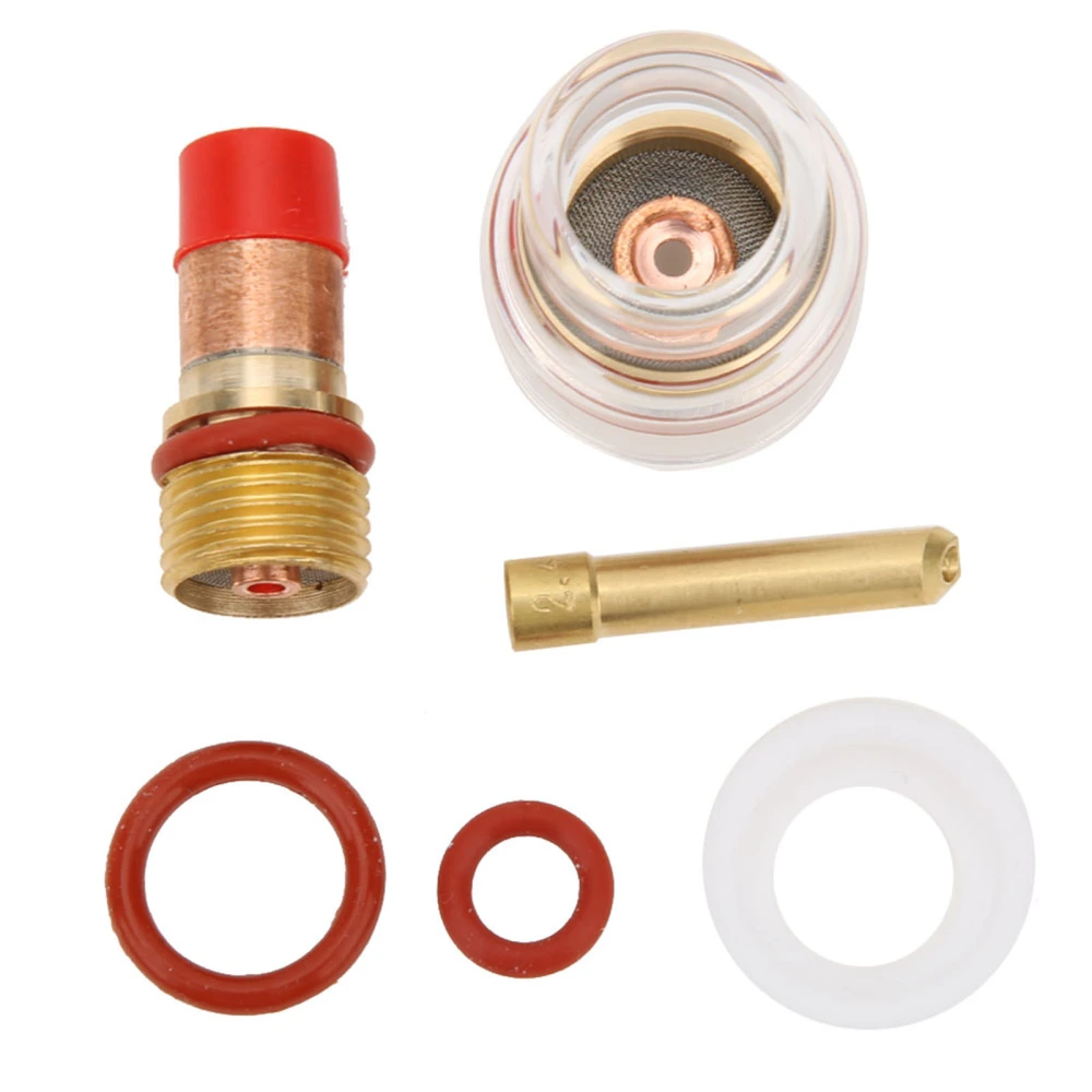 WP‑17/18/26 Welding Torch Filter Guide Fluid Protection Collet with Transparent Glass Cover