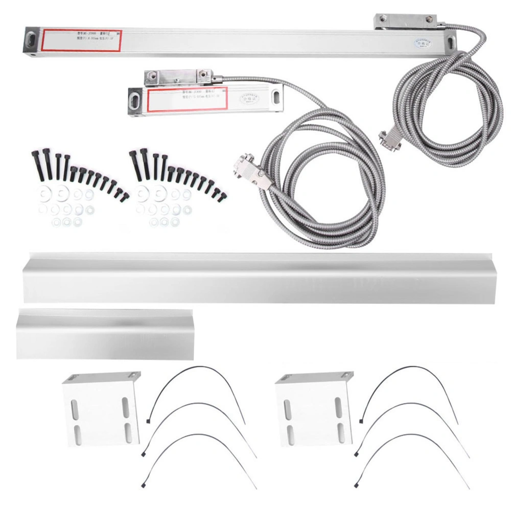 2 Pcs Linear Scale 2AE/3AE Axis Aluminum Alloy Casted Milling Lathe Digital Readout Scale200mm and 500mm