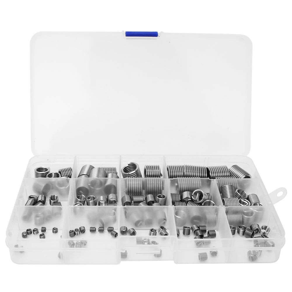 120Pcs Wire Threaded Insert Stainless Steel Thread Repairing Tool with Box M3-M12