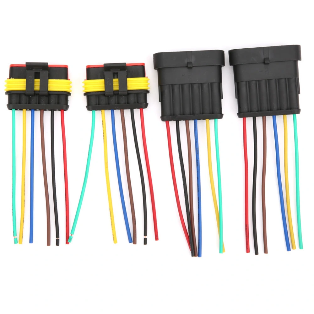 2 Sets 4/5/6 Pin Car Waterproof Electrical Connector Plug with Wire Cable6P