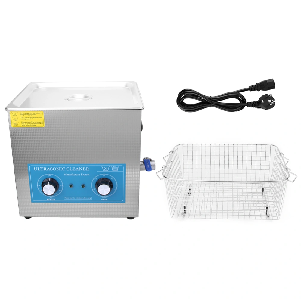 410HT 10L Ultrasonic Cleaner Mechanical Timing Heating Ultrasonic Cleaning MachineEU Plug 200-240V