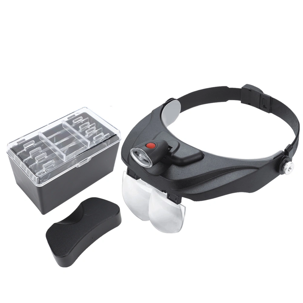 Multifunctional LED Head Mount Magnifier with Replaceable Lens for Inspection