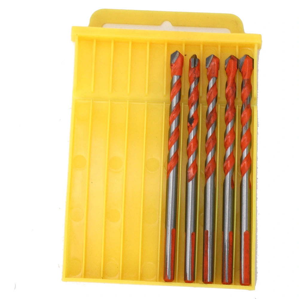 5Pcs 6mm Drill Bit Multifunctional Alloy Head Triangular Shank for Wood Wall Hole Opening