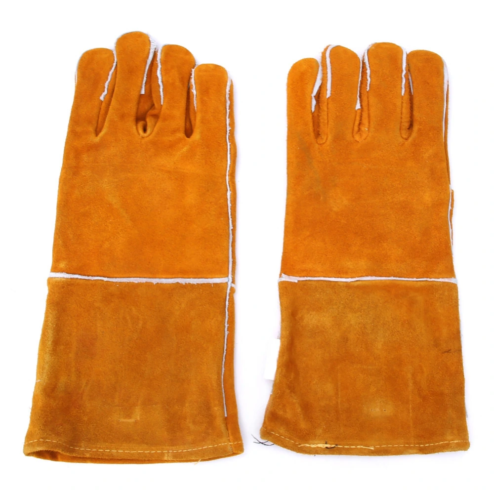 1 Pair Welding Gloves Safety Durable Cowhide Leather Welder Work Hand Tool Accessories