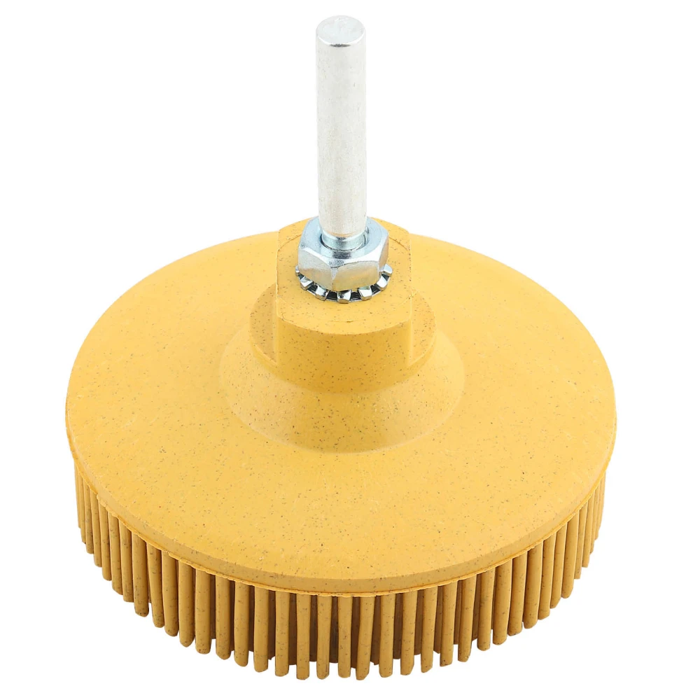 3 Inch Bristle Disc Emery Rubber Abrasive Brush Deburring Polishing Grinding WheelYellow