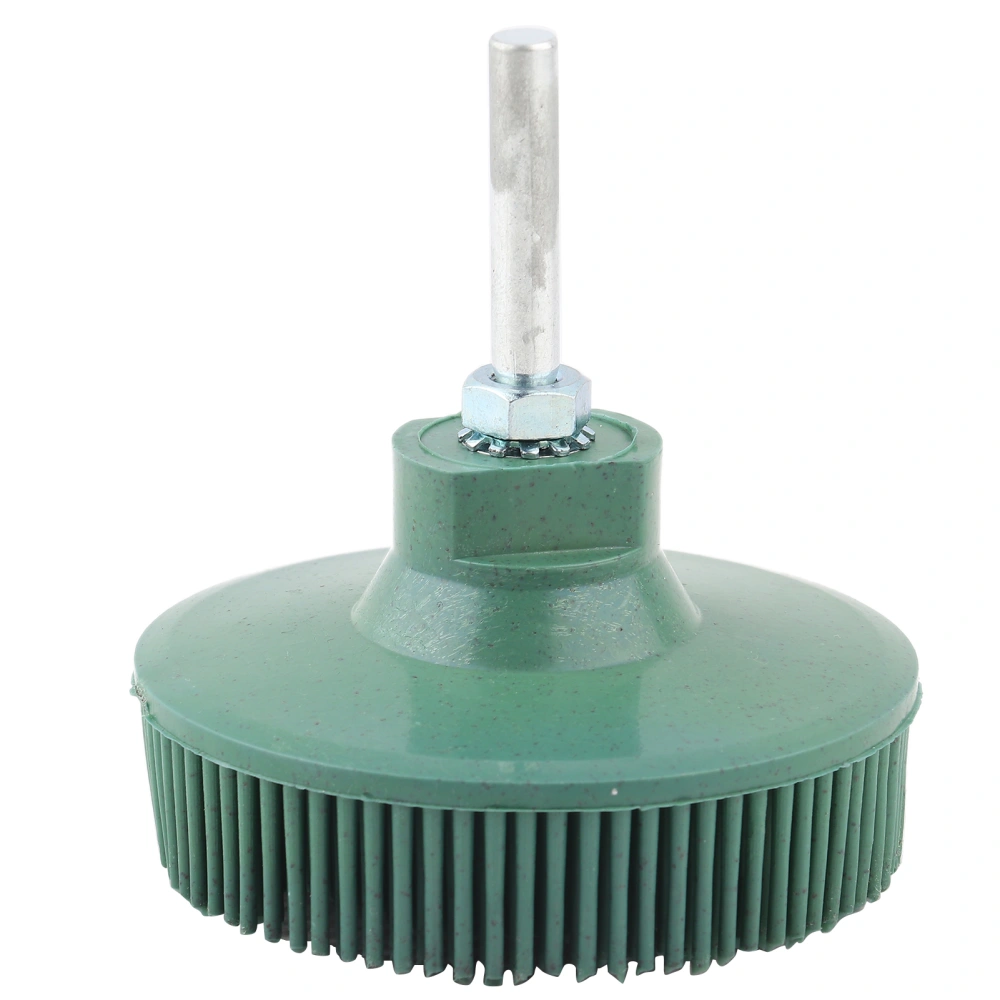 3 Inch Bristle Disc Emery Rubber Abrasive Brush Deburring Polishing Grinding WheelGreen