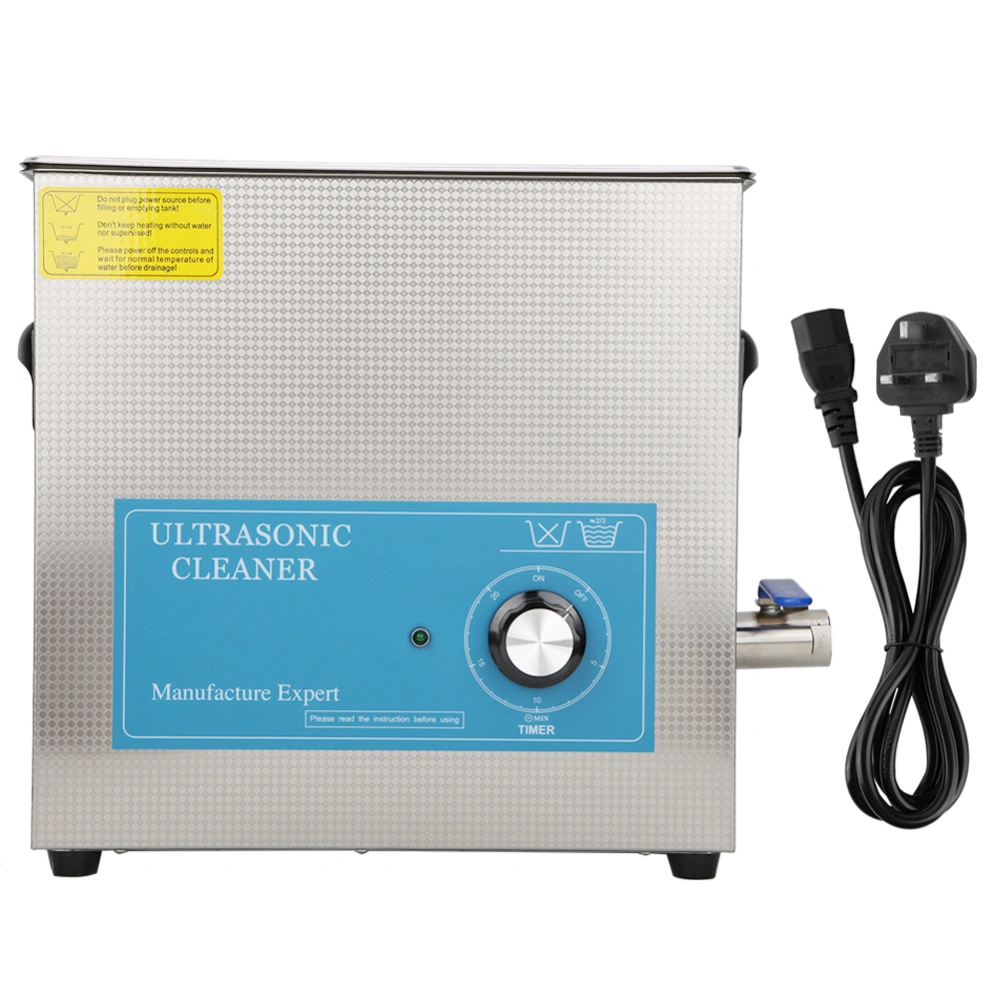 360T Ultrasonic Cleaning Machine Mechanical Timing Cleaner Equipment 6.5L 0~20minUK Plug 200~240V