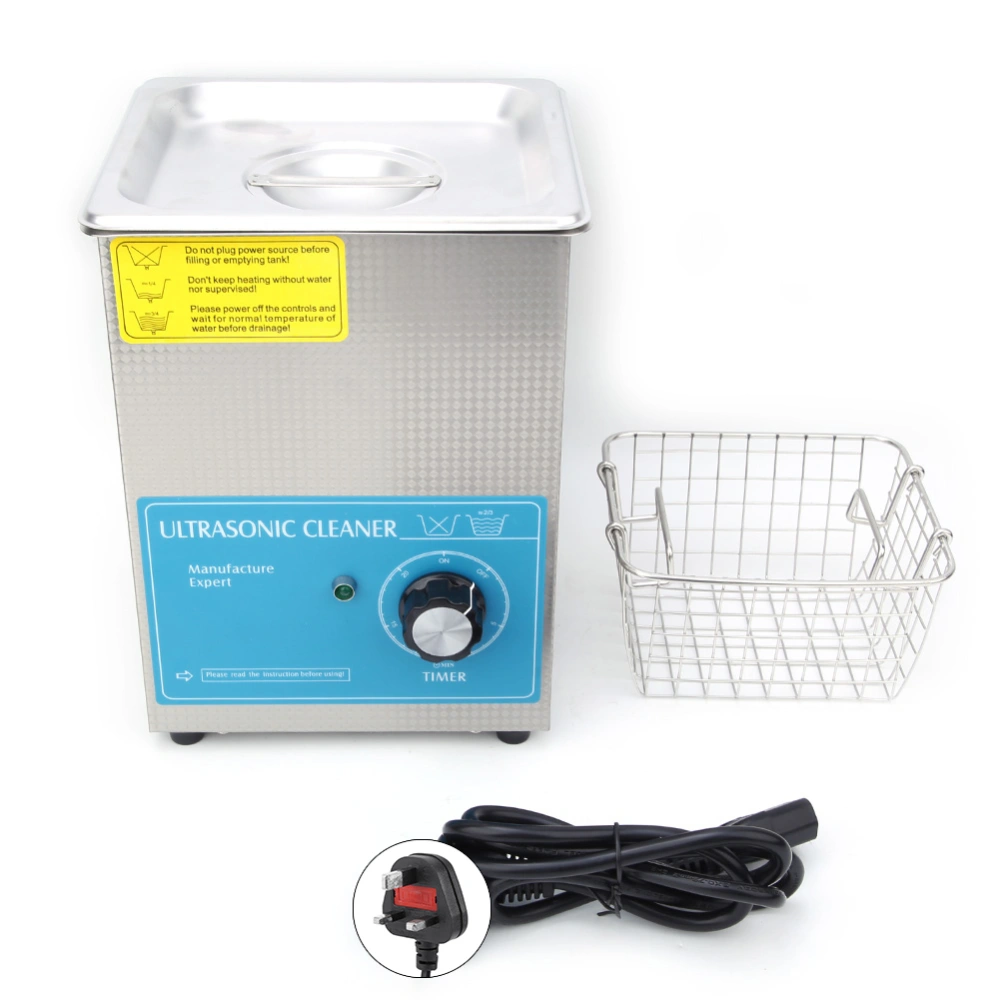 2L Stainless Steel Industrial Ultrasonic Cleaner with Timer for Jewelry GlassesUK 200-240V