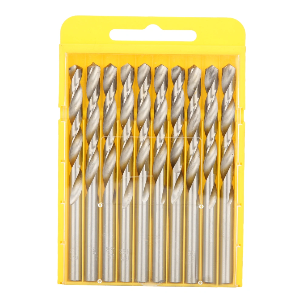 10PCS/Box High Speed Steel Drill Bits Straight Shank Twisted Drill Bits6.5mm