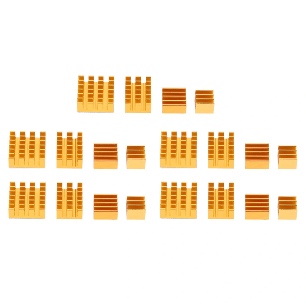 20pcs Gold Color Aluminum Heat Sink CPU Cooler with Adhesive for Raspberry Pi 2/3/4 3b 4B