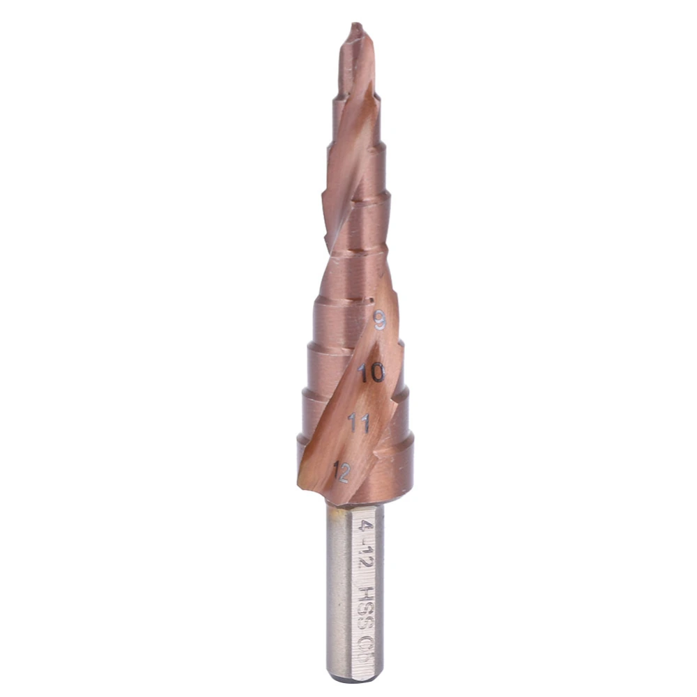 Step Drill Bit Cobalt Coating High Speed Steel M35 Triangular Shank Hole Opening Tool4-12(9 steps)