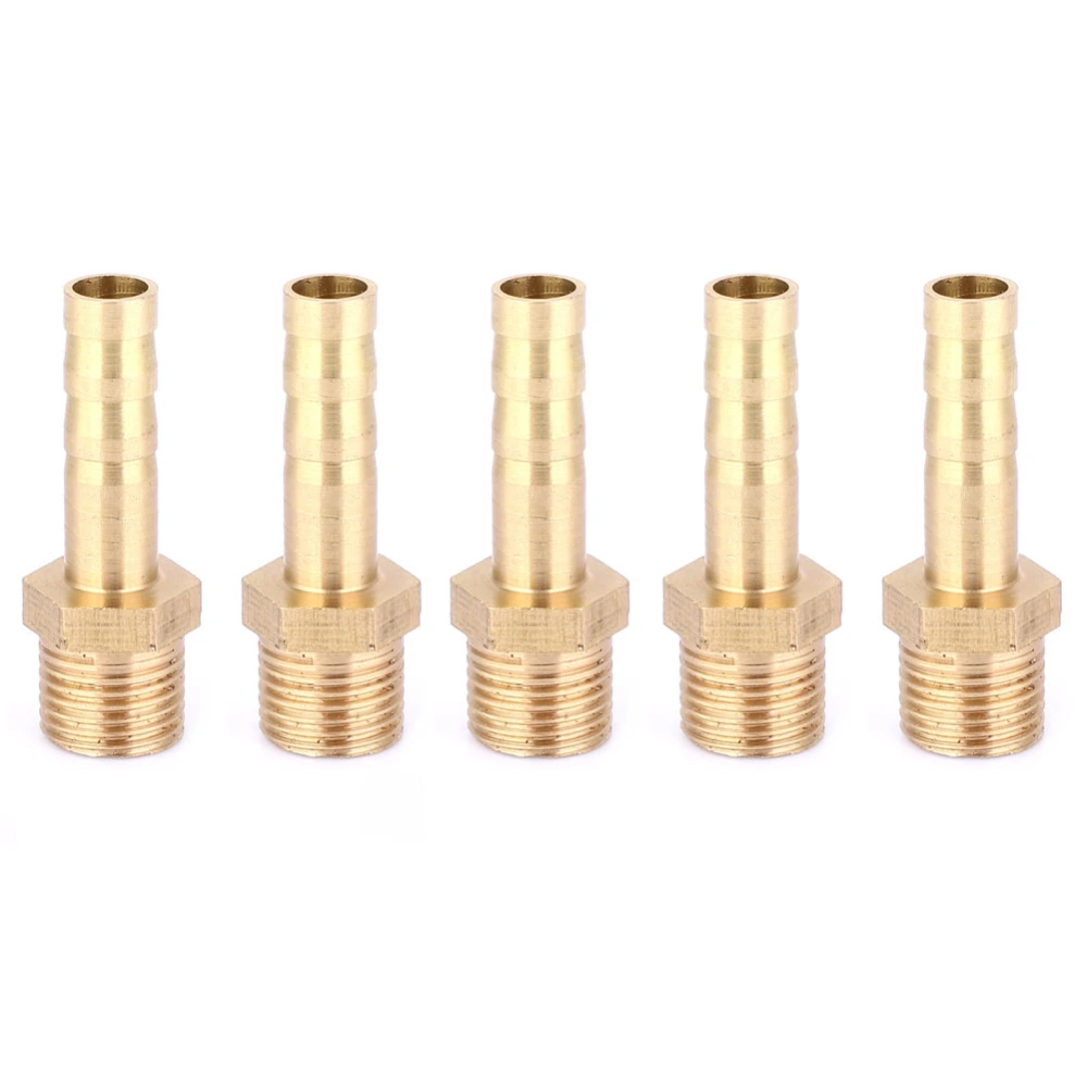 5pcs G1/8 Male Thread Barb Connector Brass Pipe Fitting Connector Joint for Gas Liquid6mm