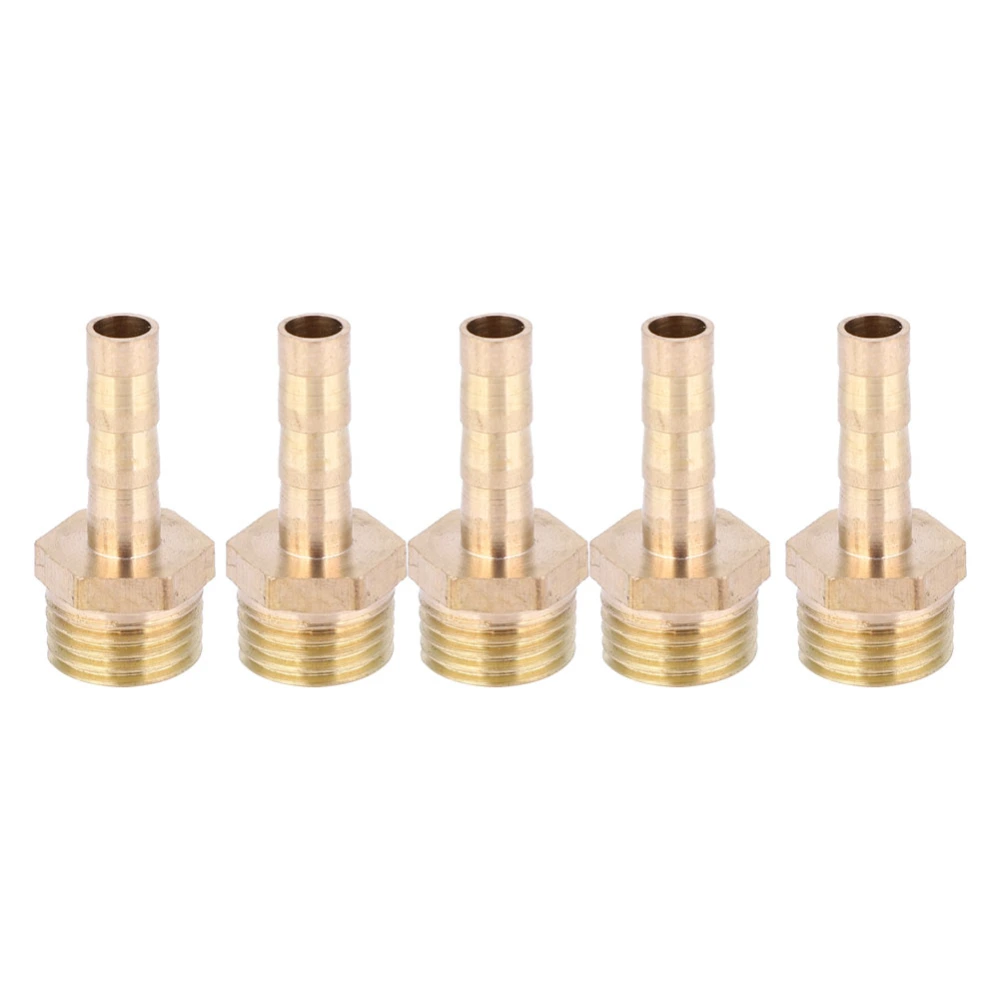 5pcs G1/4 Male Thread Barb Connector Brass Pipe Fitting Connector Joint for Gas Liquid6mm