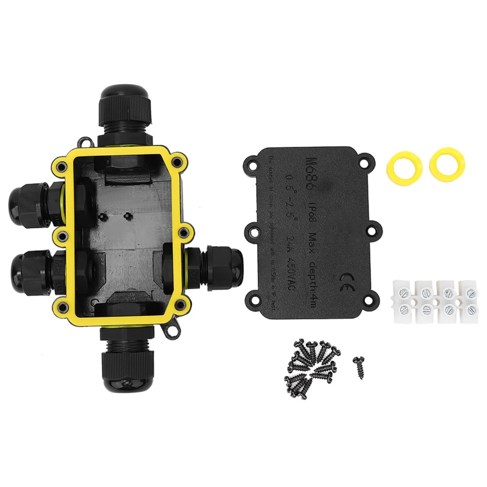 IP68 Plastic Junction Box 5m Underwater Connection Wiring Box T100 450VAC 24A UL94V‑2