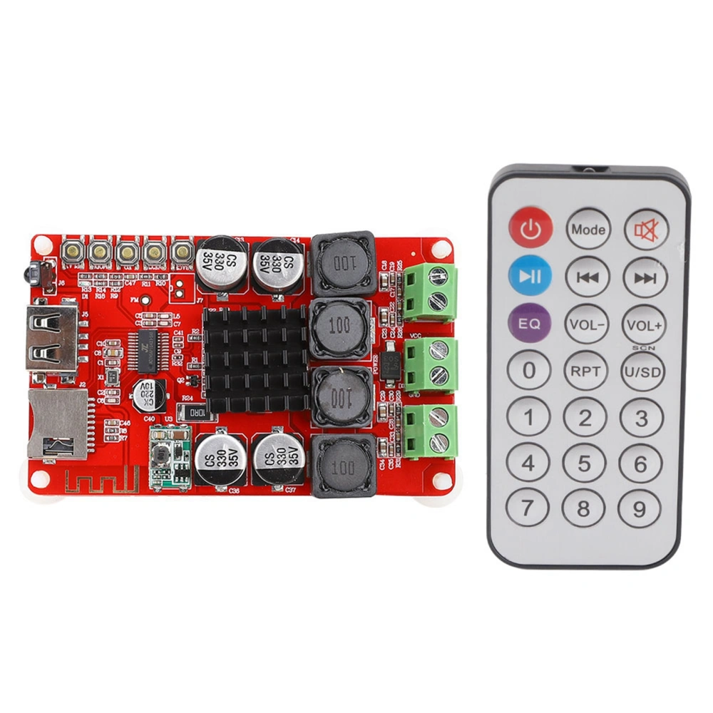 TPA3116 Digital Amplifier Board Bluetooth Receiver U Disk TF Card Decoder with Remote Control