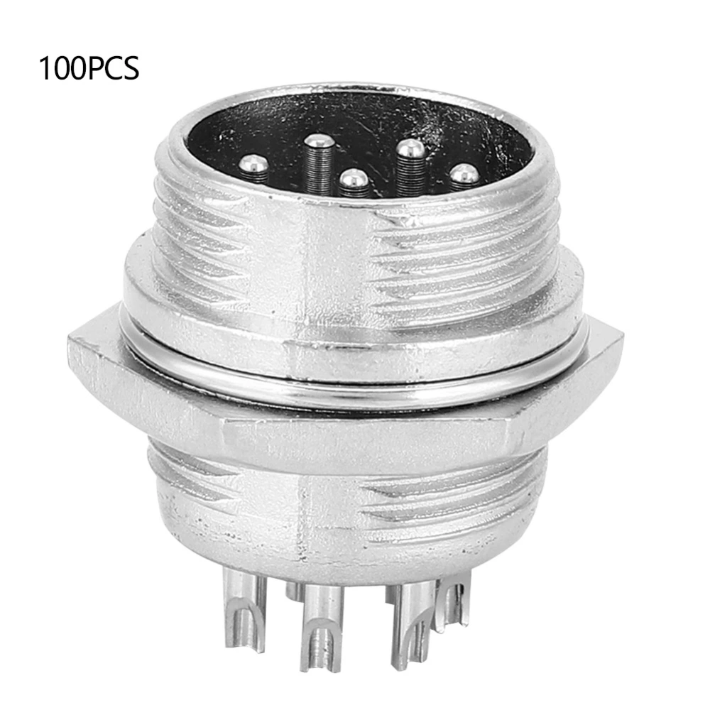 100Pcs BERM Aviation Plug Universal 8 Cores Stainless Steel Shell Male Connector 16mm