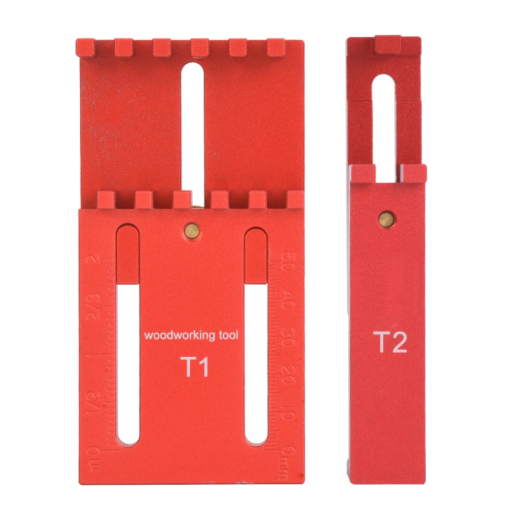 2Pcs Depth Measuring Ruler Aluminum Alloy Brass Woodworking Measurement Tool T1+T2(T1+T2 )