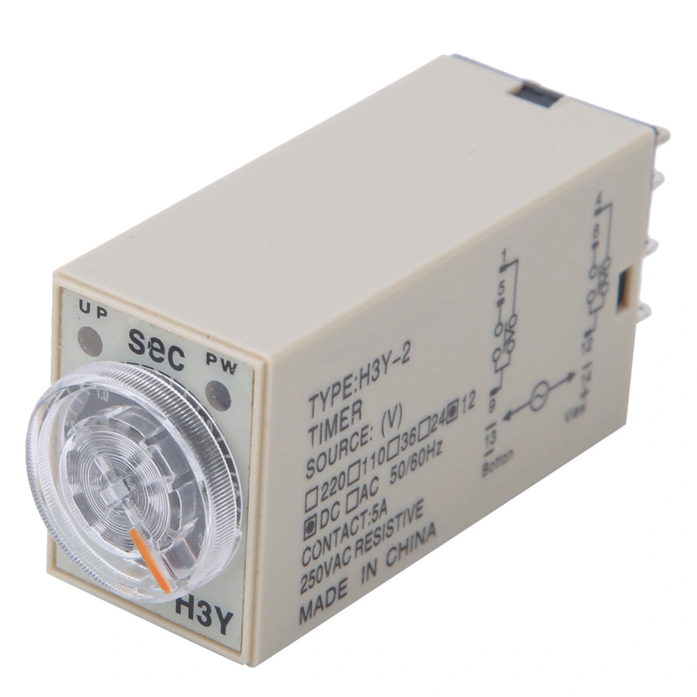 Time Relay 8Pins H3Y-2 Adjustable Transparent Dial Home Appliances Electrical Supplies 0-3s220VAC