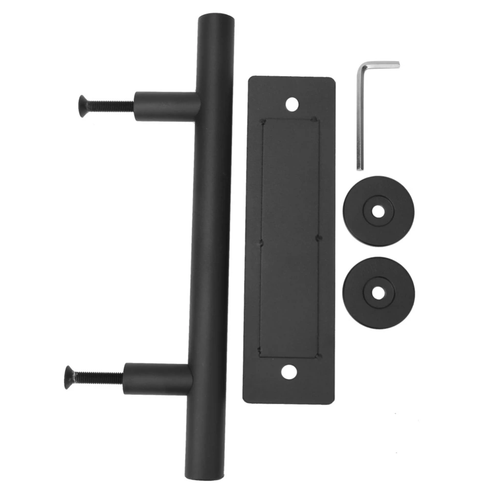 Barn Door Pull Handle Two Side Sliding Door Closet Shed Furniture Handle Black