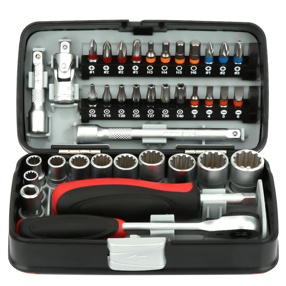 38PCS MiNi Ratchet Handle Screwdriver Socket Set Wrench Tool Kit