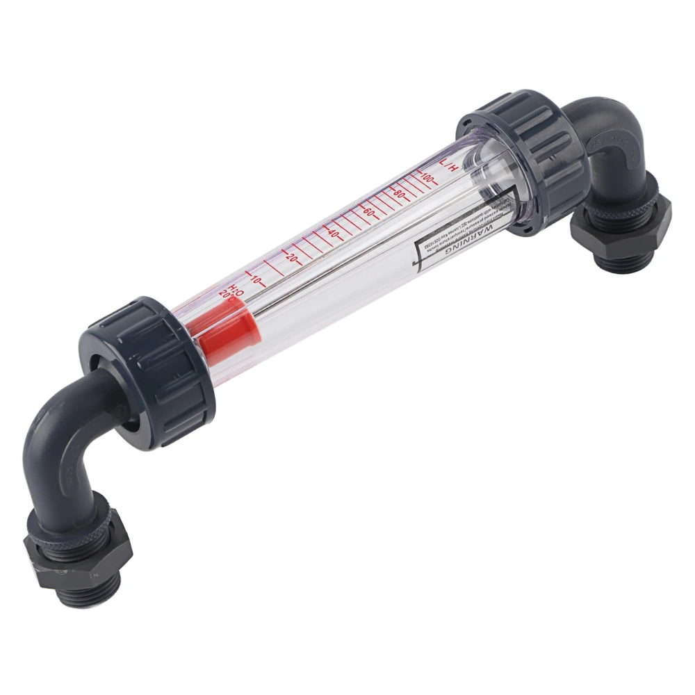 LZS-15W Elbow Liquid Flowmeter ABS Plastic Tube Type Waterflow Meter 10-100LPH Male Thread ZG1/2- NPT1/2