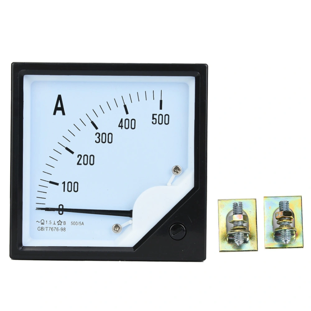 Square Panel Ammeter Gauge 500A Class 1.5 Accuracy Current Test Meters Detectors