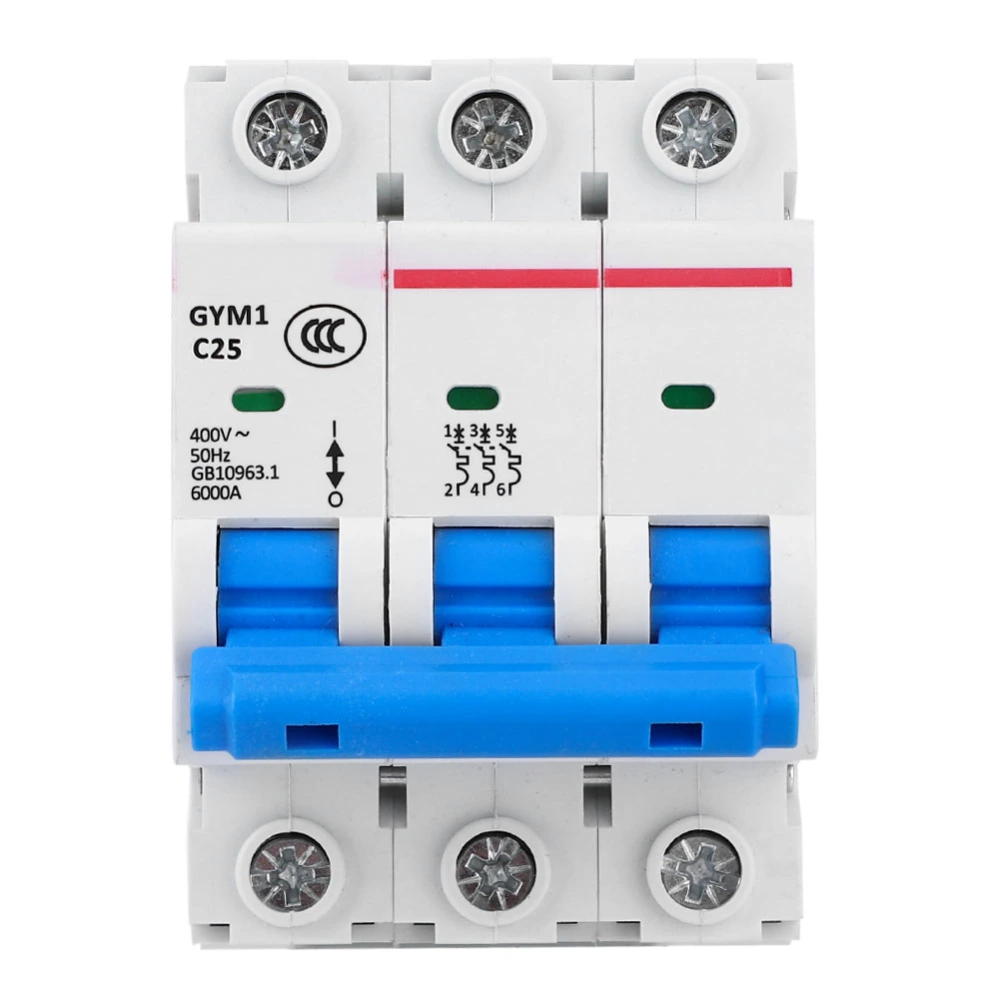 GYM1-DZ47S Miniature Circuit Breaker 3 Poles Long Life IP20 Circuit Breaker Ue 400VAC25A