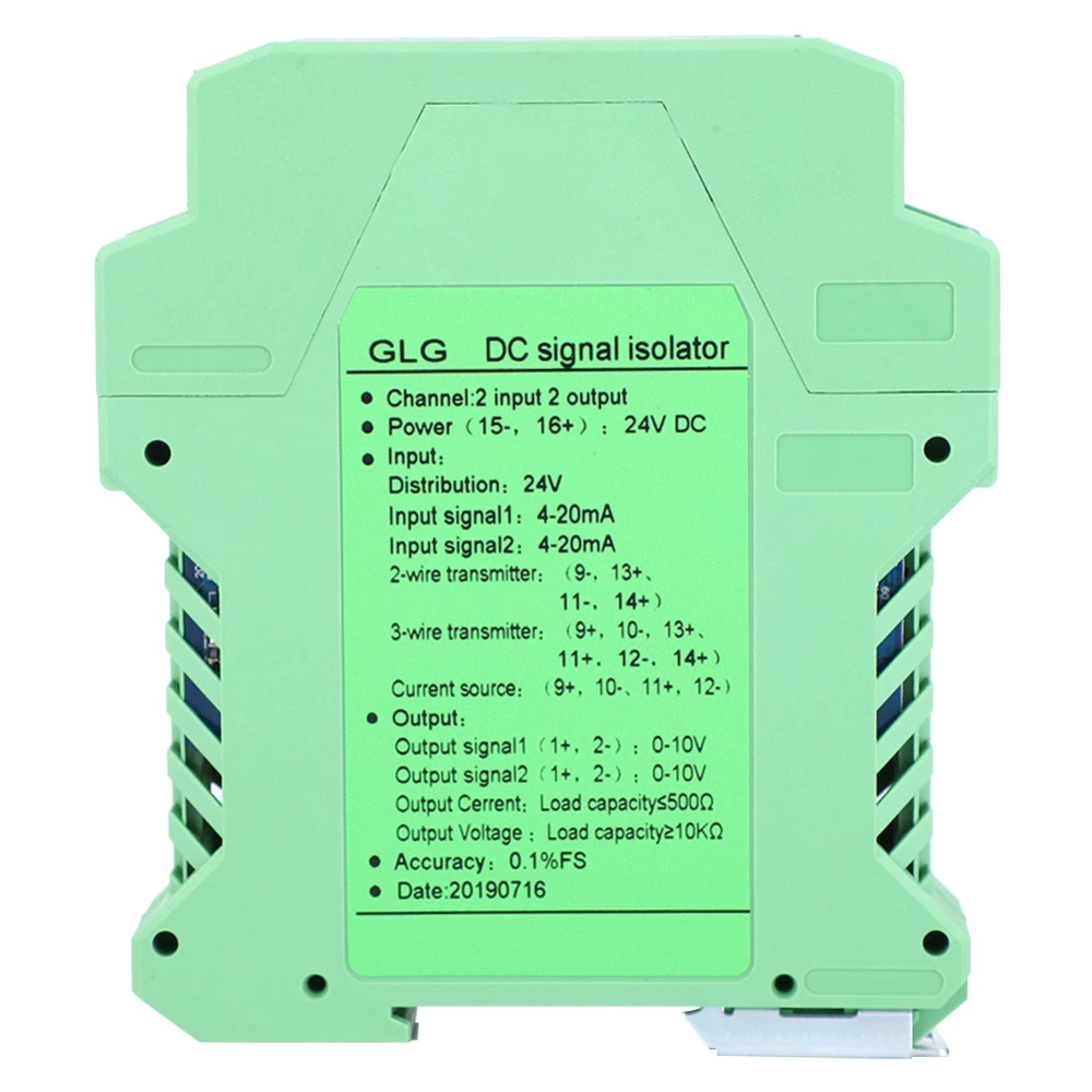 DC Signal Isolator 4~20mA Module Signal Isolator Transmitter Conditioner2 in 2 out 0~10V