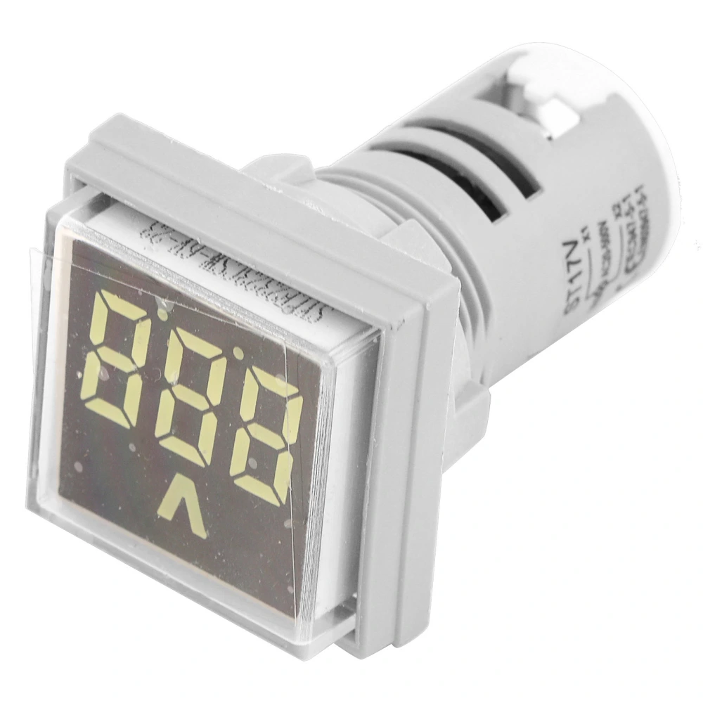 60-500V Square LED Display AC Voltage Signal Indicator Digital Voltmeter Indicator (White)