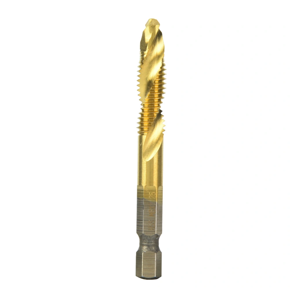 HSS 6.35mm Hex Shank Tap Drill Bit Through-Hole Inner Chip Removal Tap Drill 15mm(M8)