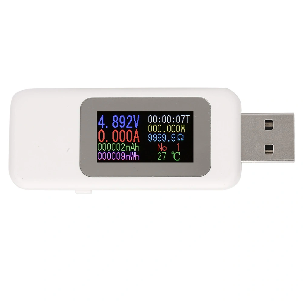 LCD Display USB Tester Charger Detector Digital Voltmeter Ammeter Voltage Meter DC4-30V(White)