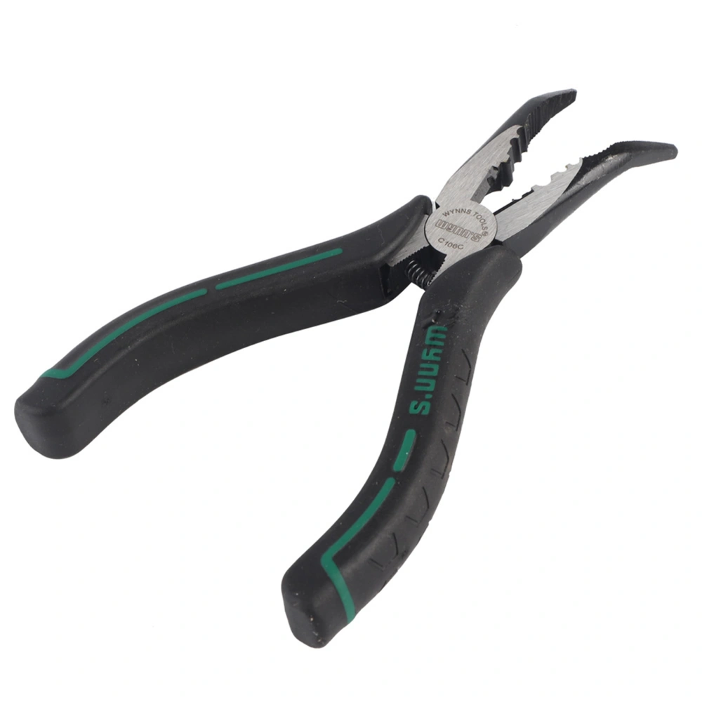 6' High Carbon Steel Slimline Bent Nose Pliers Round Curved Nose Pliers for Multiple Purposes