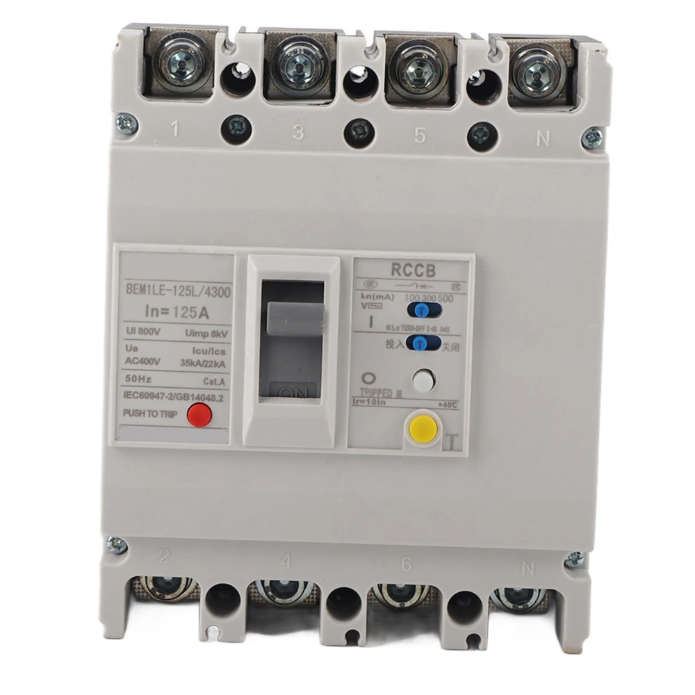 3P+N Residual Current Circuit Breaker RCCB Air Switch 800V (125A)