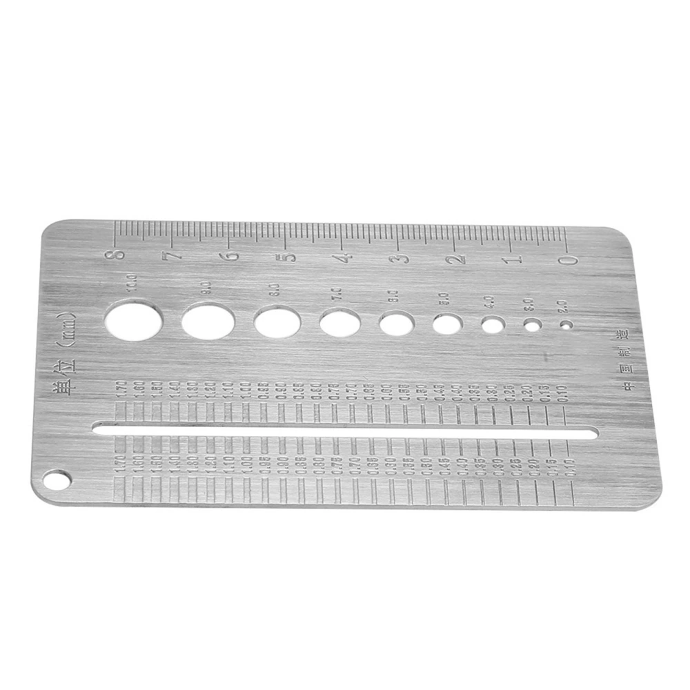 2-10mm Stainless Steel Screw Gauge Plate Bolt Diameter Measuring Ruler Tool