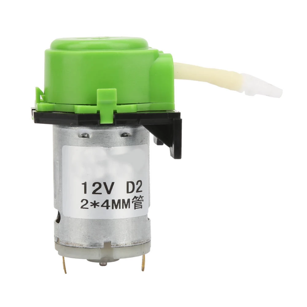 D-2 2*4mm DC 12V DIY Peristaltic Liquid Pump Dosing Pump for Laboratory Analytic(Green)