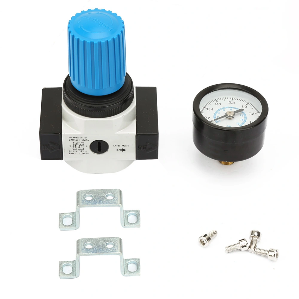 LR-1/4-MINI 16bar 16KG Air Control Compressor Pressure Gauge Relief Regulator Valve G1/4"