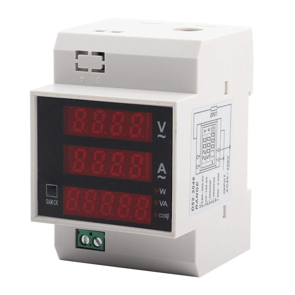 Digital Energy Meter Din Rail LED Active Power Factor MultiFunctional Power Met