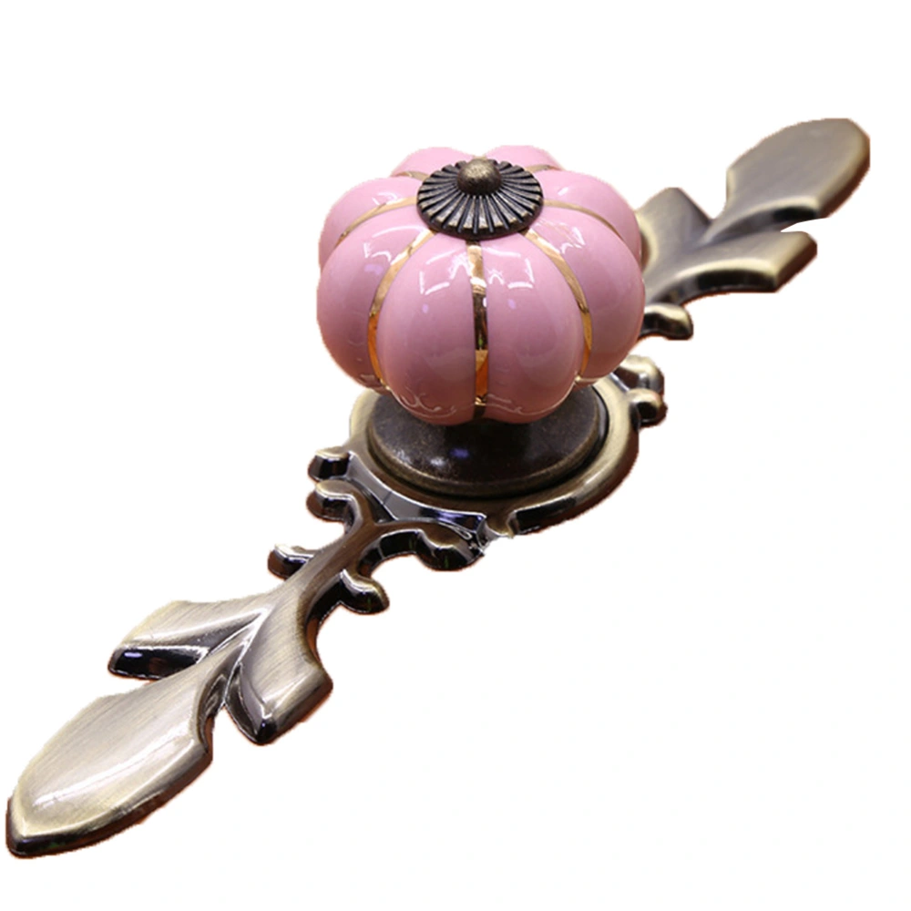 Pumpkin Shape Ceramic Cabinet Wardrobe Drawer Pull Handle Furniture Knob Fitting (Pink)