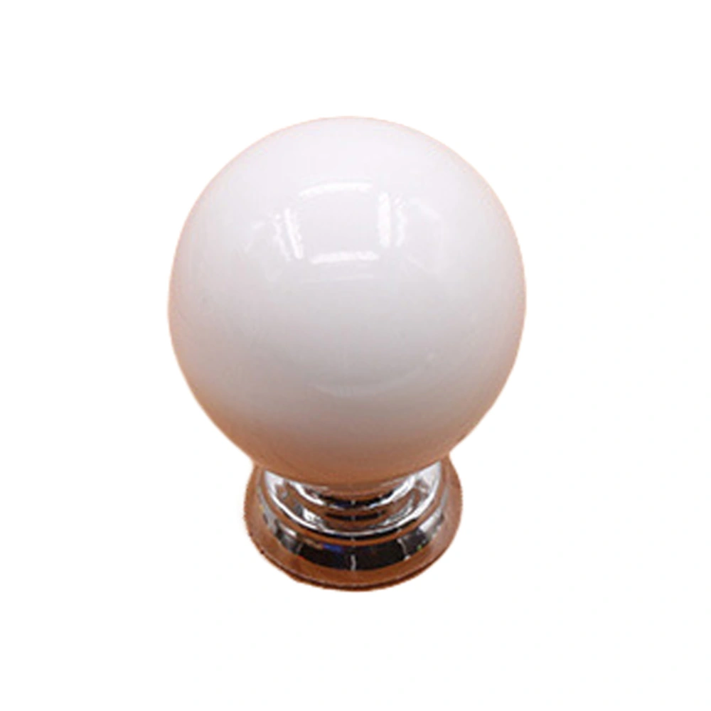 Cherry Shape Ceramic Door Knob Drawer Cupboard Wardrobe Furniture Pull Handle (White)