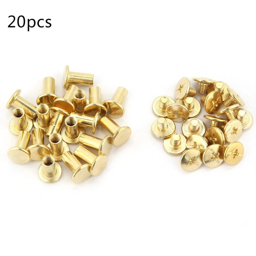 20pcs M5 Flat Head Book Album Rivets Screw Set DIY Craftmaking Rivet (M5*14)