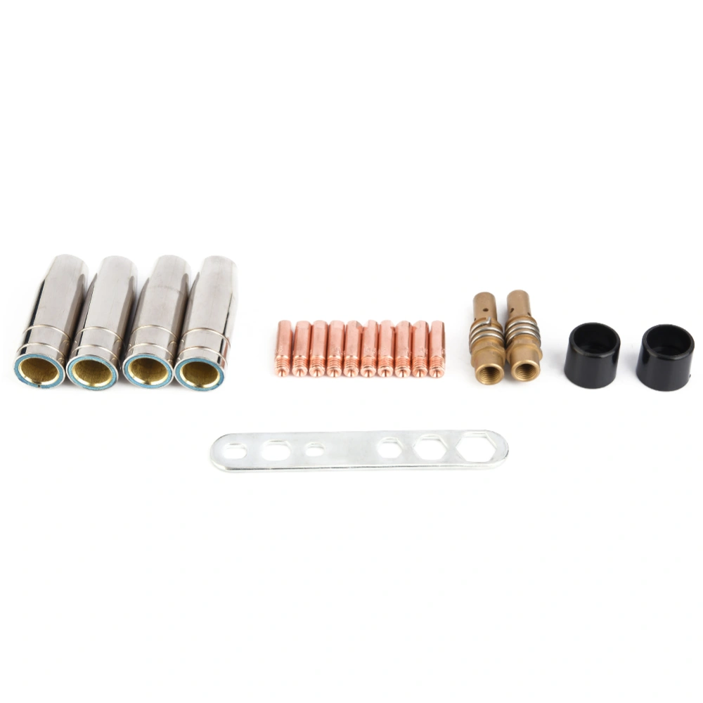 19Pcs/set MIG/MAG Welding Contact Tips 0.8 Gas Nozzle Tip Kit for Binzel 15AK