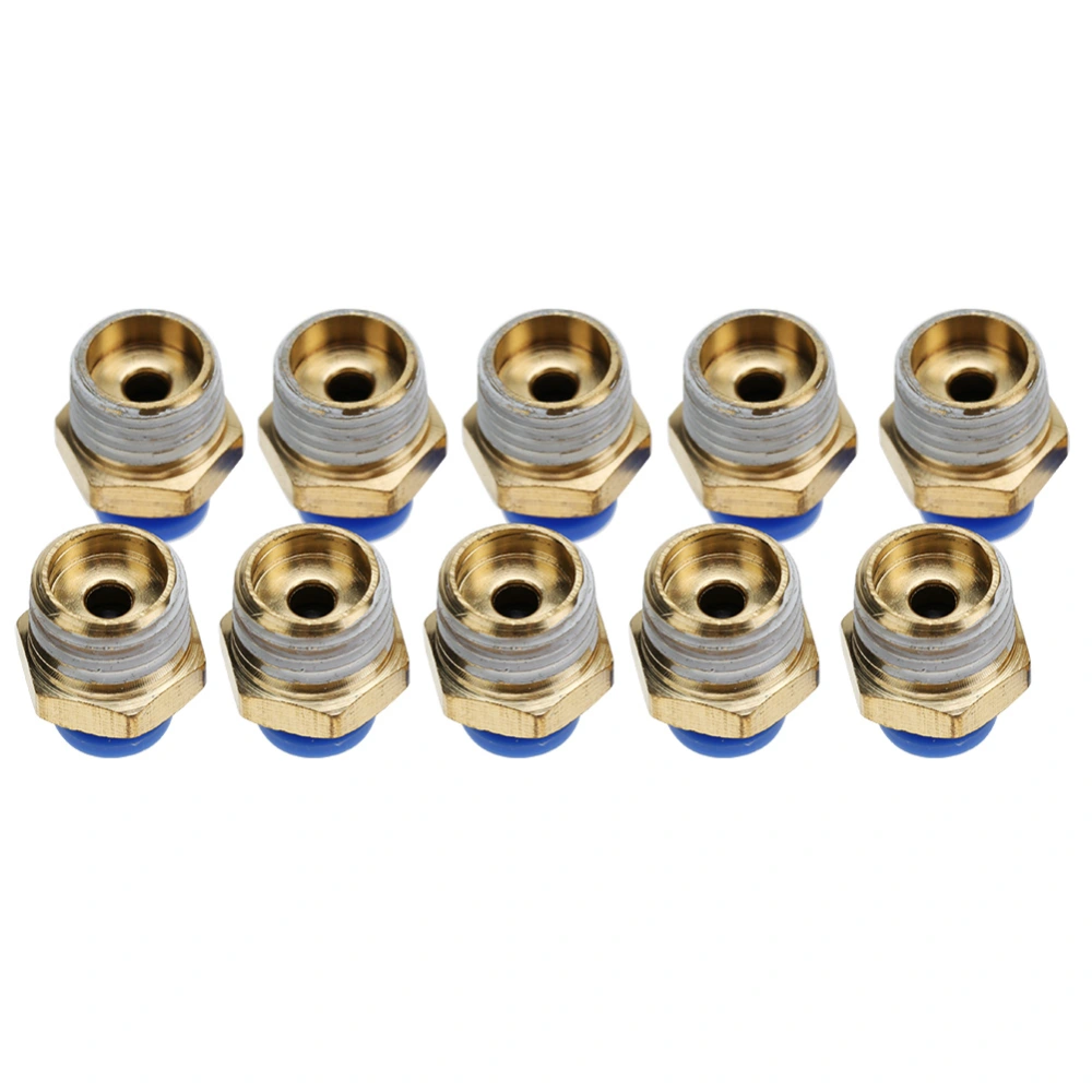 4mm Air Pipe Pneumatic Quick Fittings Male Thread Straight Push In Connector (PC4-2 10pcs)