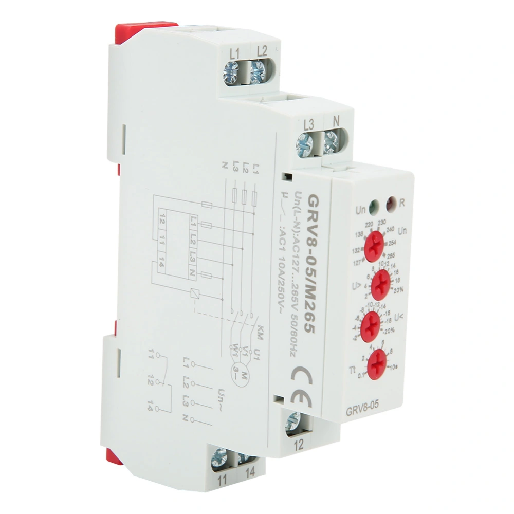 GRV8-05 3-Phase Voltage Monitoring Relay Phase Sequence Phase Failure Protection M265