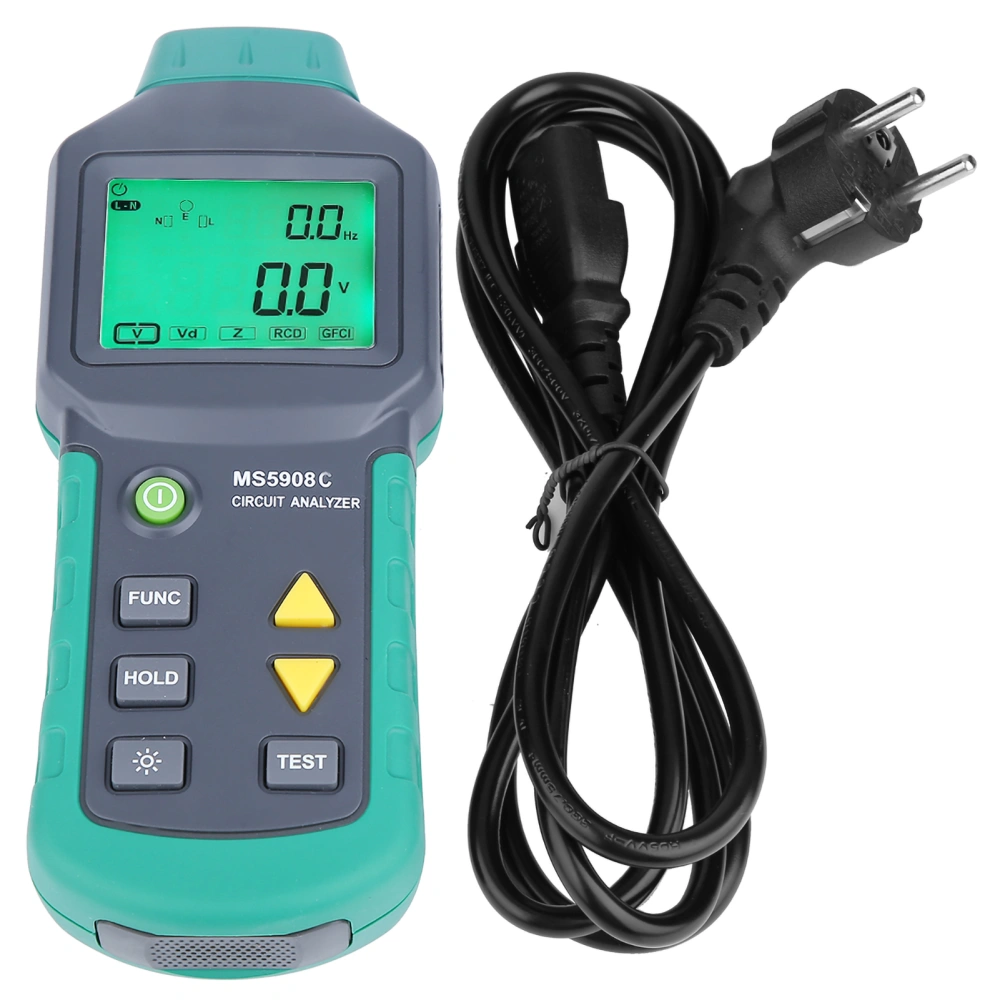 MASTECH MS5908C LCD Circuit Analyzer With Voltage GFCI RCD Tester AC200-240V