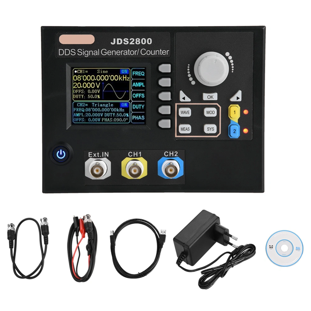 JDS2800 AC100-240V DDS Function Arbitrary Waveform Signal Generator Software(60MHz )