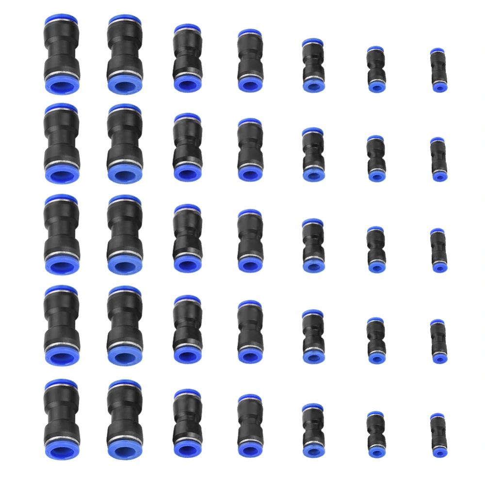 35Pcs OD 4/6/8/10/12/14/16mm Air Hose Pneumatic Straight Connector Air Push Quick Fittings